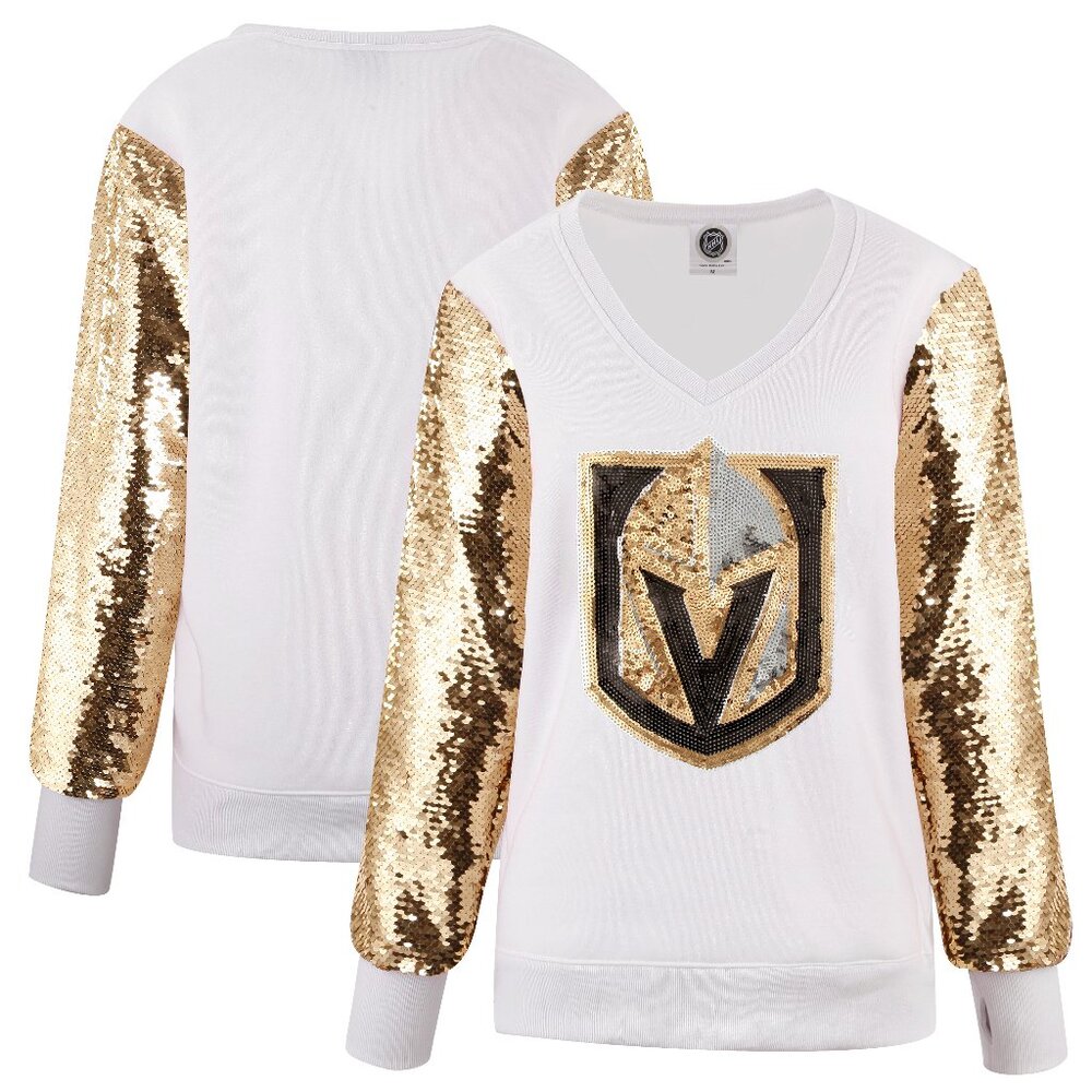 Las Vegas Golden Knights V-Neck Sequin Sleeve Fleece